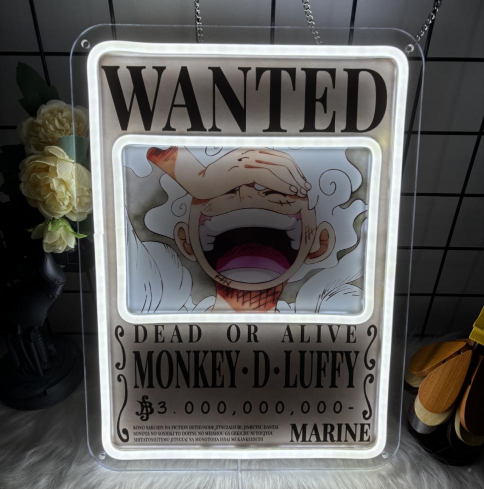 Monkey D. Luffy Wanted Poster (White Glow)